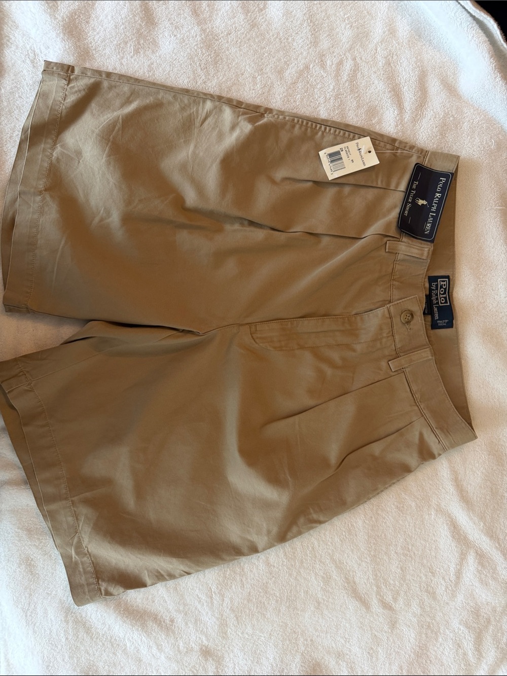 Polo by Ralph Lauren Tan Flat-Front Cotton Shorts